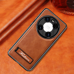 all-inclusive electroplated folding stand shockproof TPU phone case For Huawei mate 40 business leather case with stand