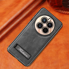 all-inclusive electroplated folding stand shockproof TPU phone case For Huawei mate 50 business leather case with stand
