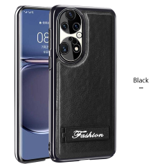 all-inclusive electroplated folding stand shockproof TPU phone case For Huawei p50 pro business leather case with stand