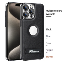 all-inclusive electroplated folding stand shockproof TPU phone case For iphone 12 pro business leather case with stand