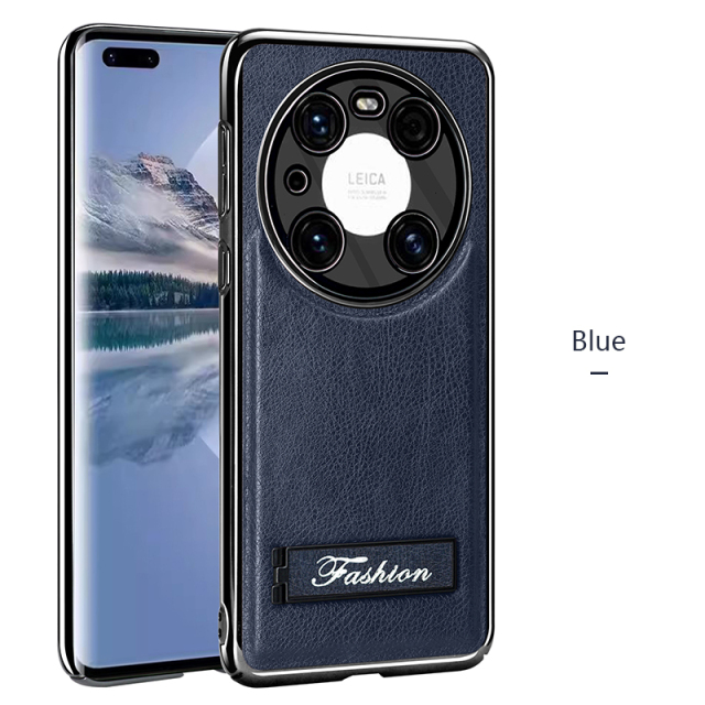 all-inclusive electroplated folding stand shockproof TPU phone case For Huawei mate 40 pro business leather case with stand