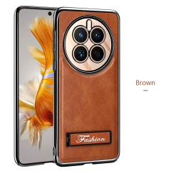 all-inclusive electroplated folding stand shockproof TPU phone case For Huawei mate 50 business leather case with stand