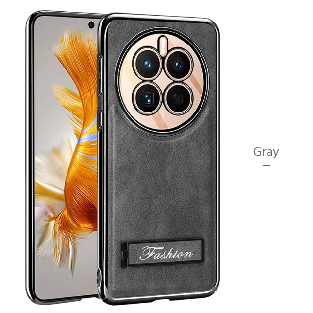 all-inclusive electroplated folding stand shockproof TPU phone case For Huawei mate 50 business leather case with stand