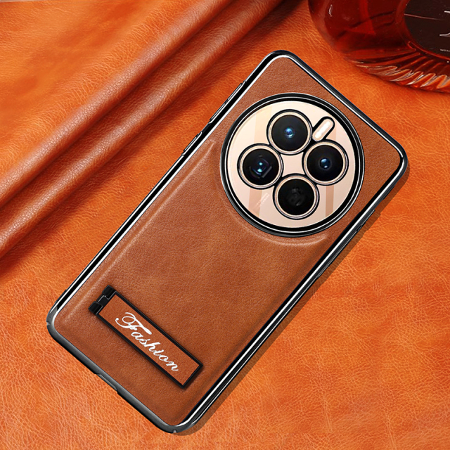 all-inclusive electroplated folding stand shockproof TPU phone case For Huawei mate 50 business leather case with stand