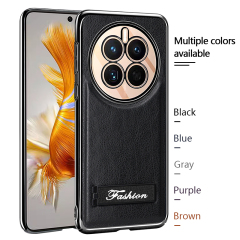 all-inclusive electroplated folding stand shockproof TPU phone case For Huawei mate 50 business leather case with stand