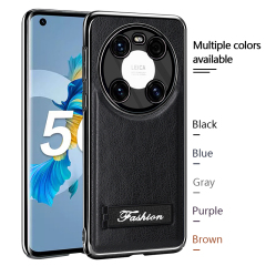 all-inclusive electroplated folding stand shockproof TPU phone case For Huawei mate 40 business leather case with stand
