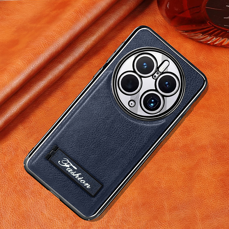 all-inclusive electroplated folding stand shockproof TPU phone case For Huawei mate 50 pro business leather case with stand