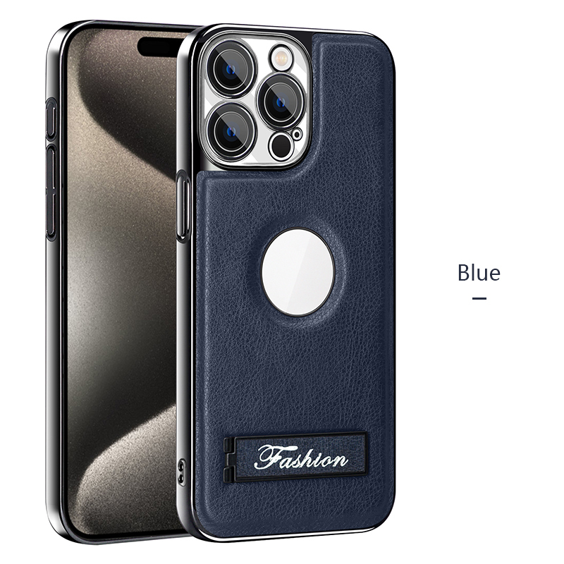 all-inclusive electroplated folding stand shockproof TPU phone case For iphone 13 pro max business leather case with stand