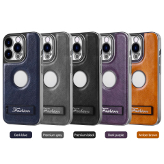 all-inclusive electroplated folding stand shockproof TPU phone case For iphone 15 business leather case with stand