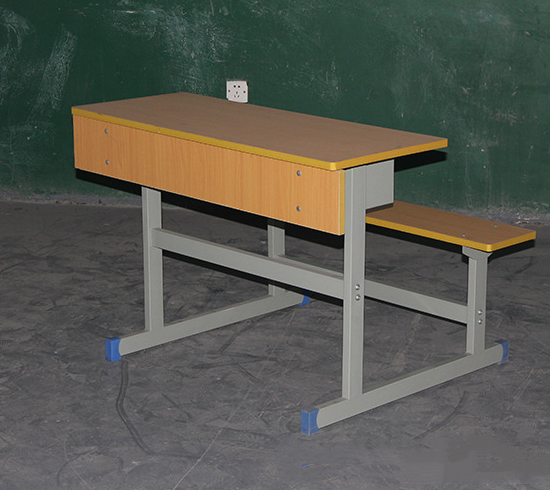student double desk with bench