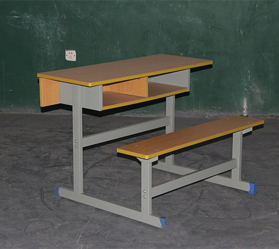 student double desk with bench