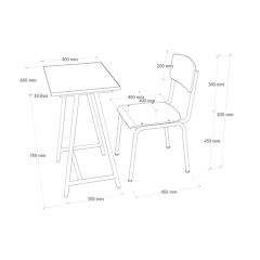 primary school desk chair set