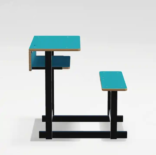 school desk with attached chair