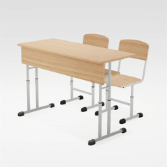 primary school double desk and chair