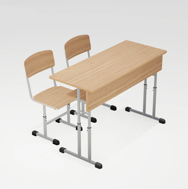 primary school double desk and chair