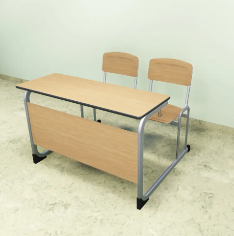 school double student desk with chair