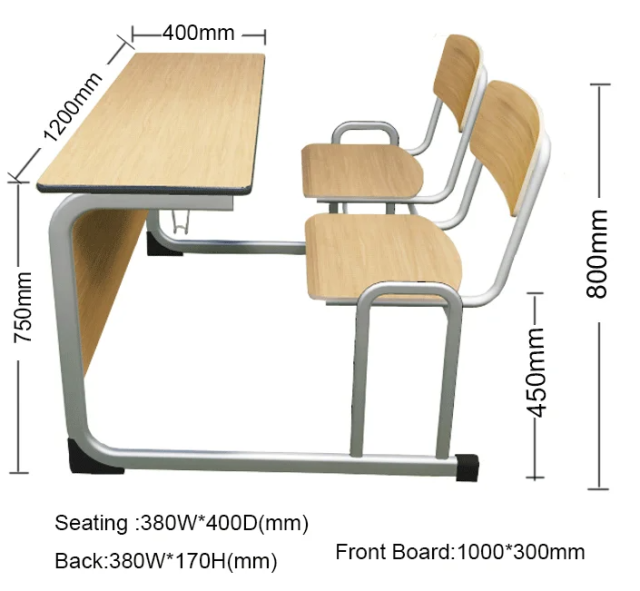 school double student desk with chair