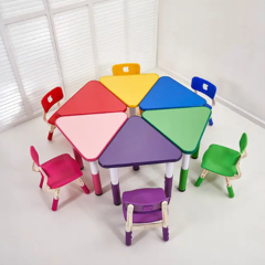 Kindergarten modular triangular kids table chair