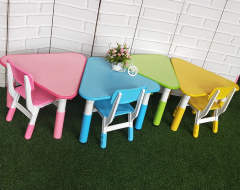 Kindergarten modular triangular kids table chair