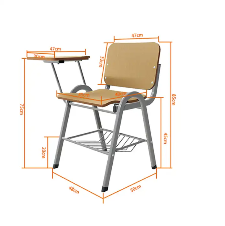 School Classroom Furniture Wood Chair With Tablet