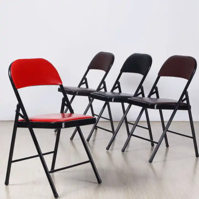 Cheap leather padded folding chair