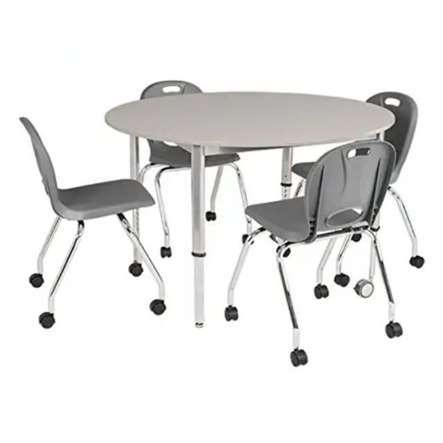 School Round Adjustable Activity Table with Wheel