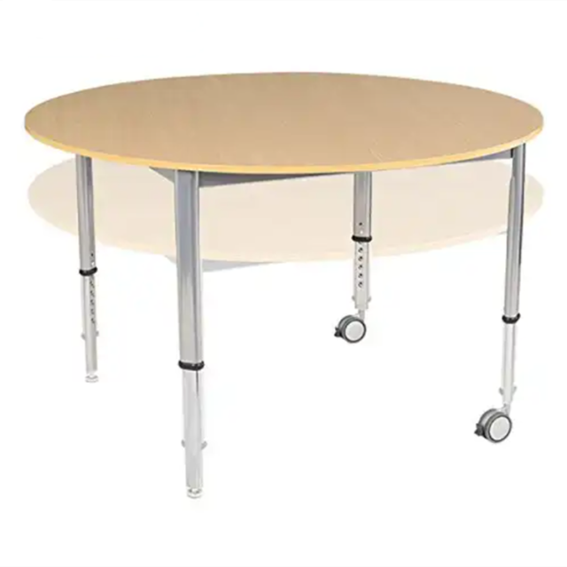 School Round Adjustable Activity Table with Wheel
