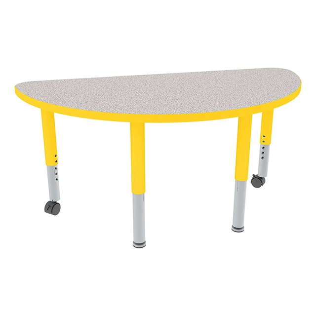 Half-round shape adjustable school furniture classroom table