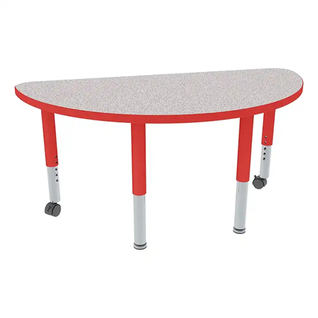 Half-round shape adjustable school furniture classroom table