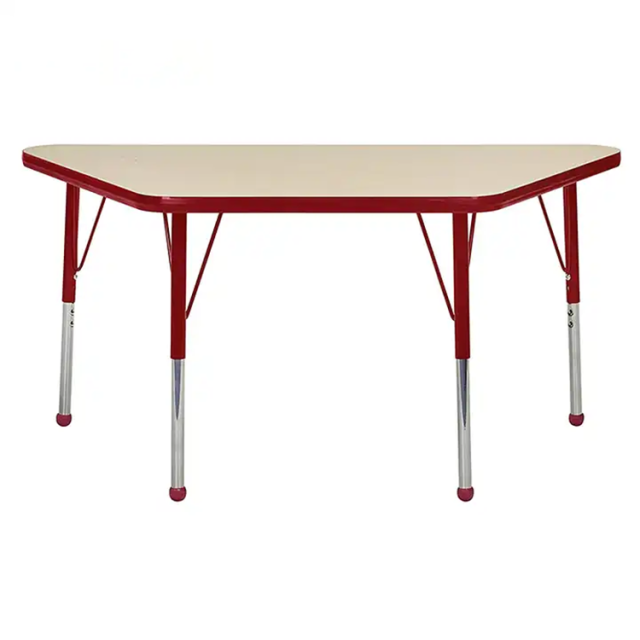 Trapezoid shape adjustable school kids study table