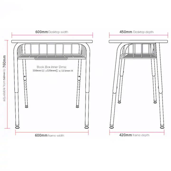 high quality MDF board tabletop kids primary school tables