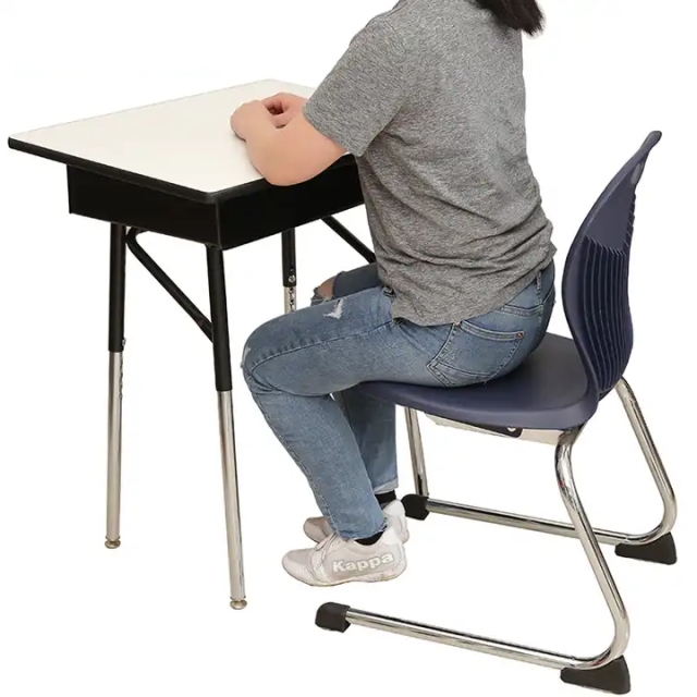 Adjustable school furniture Single desk for students