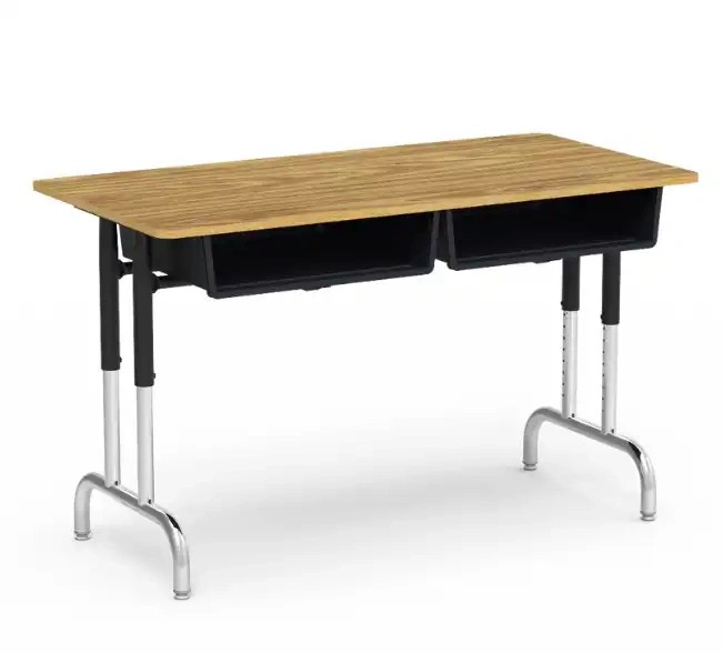 Adjustable School Classroom Double Student Desk Chair