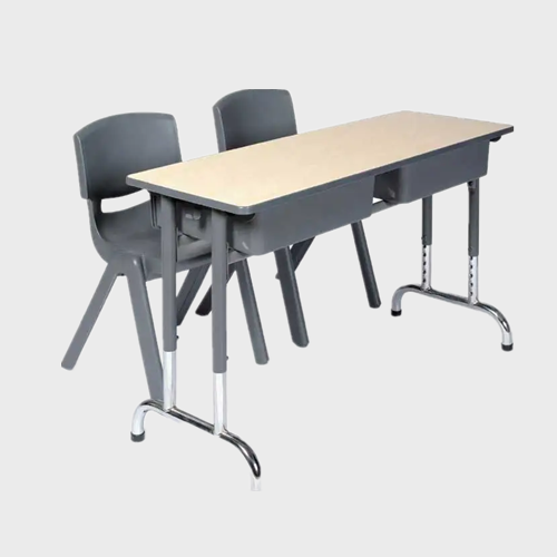 Adjustable School Classroom Double Student Desk Chair