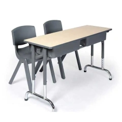 Adjustable School Furniture Double Student Desk
