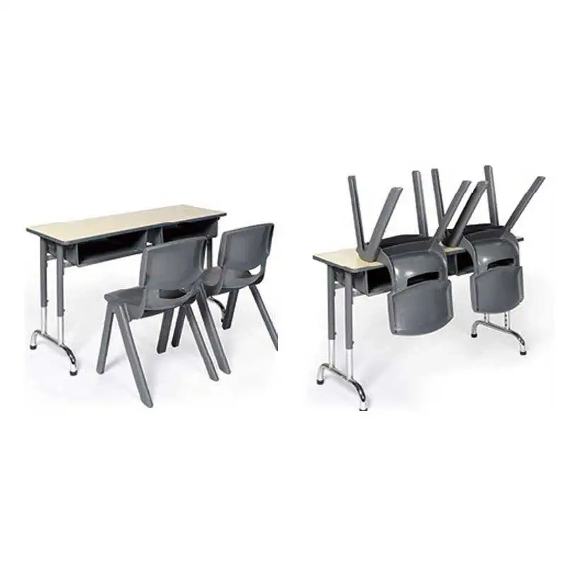 Adjustable School Furniture Double Student Desk