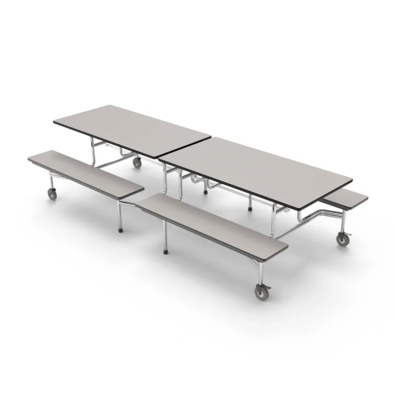 Foldable canteen dining table and chairs
