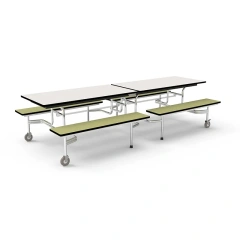 Foldable canteen dining table and chairs