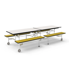 Foldable canteen dining table and chairs