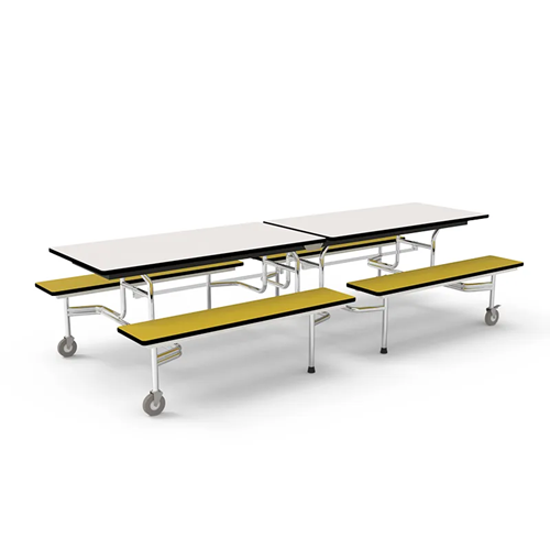 Foldable canteen dining table and chairs