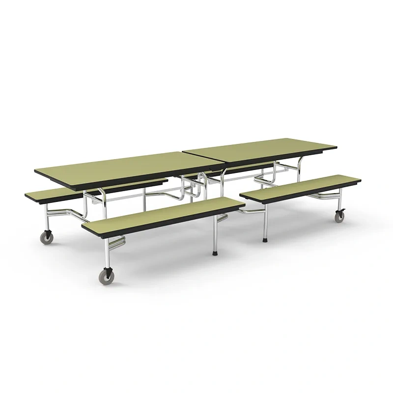 Foldable canteen dining table and chairs