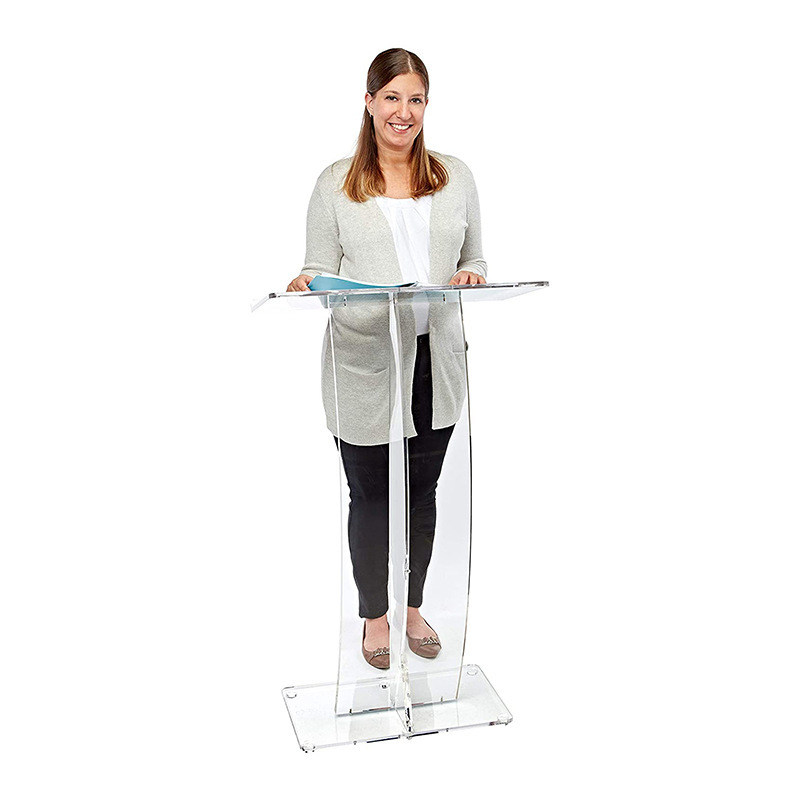 Organic glass podium conference table