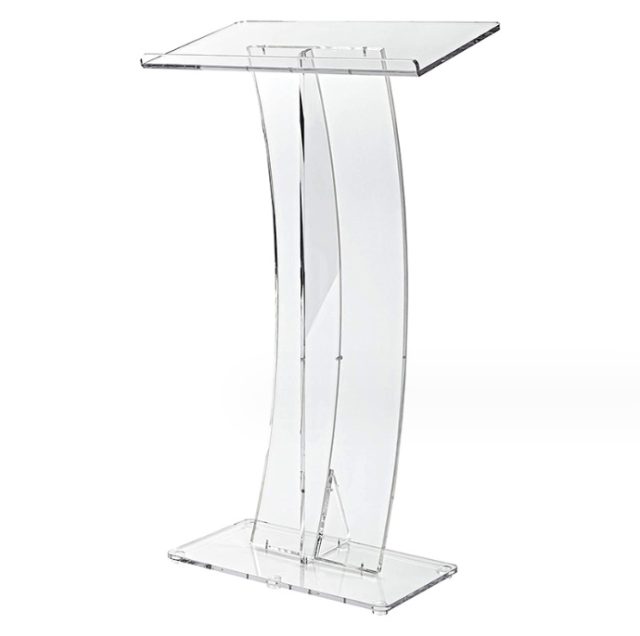 Organic glass podium conference table