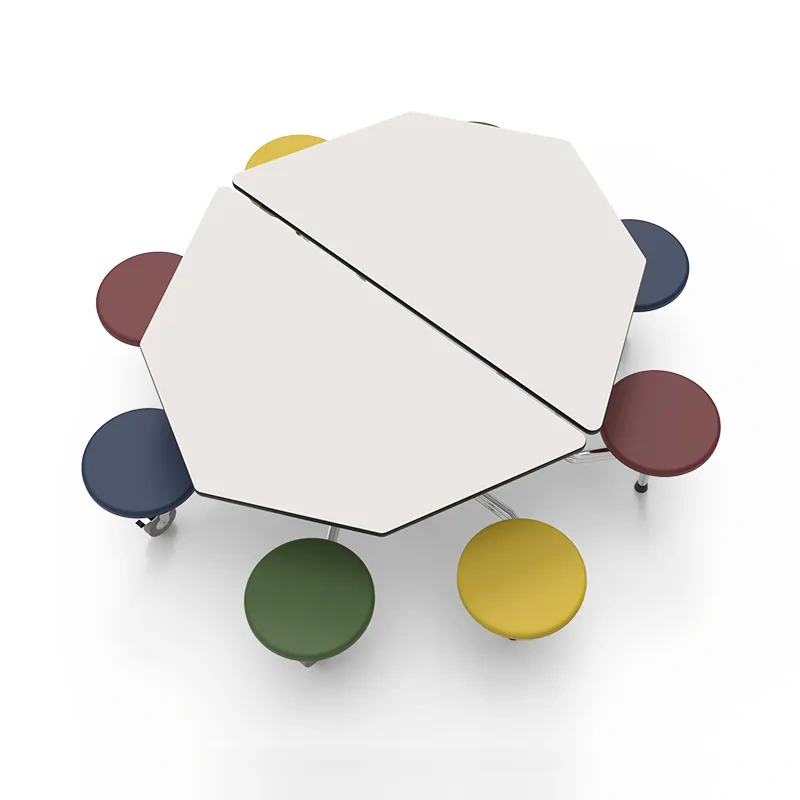 School fast food foldable table and chairs