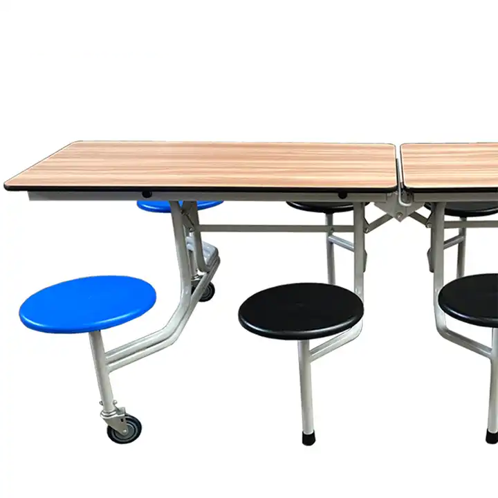 School Mobile Foldable Dining Table with Bench