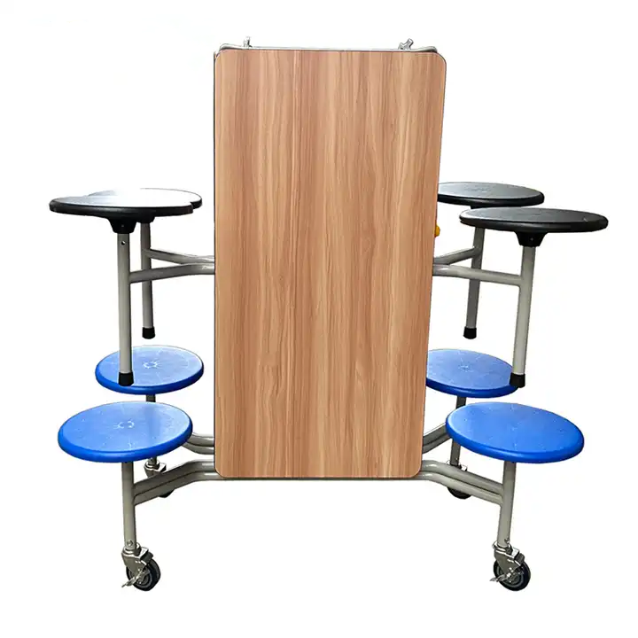 School Mobile Foldable Dining Table with Bench