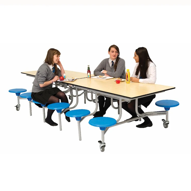 6 to 16 seat rectangular school dining room foldable student table