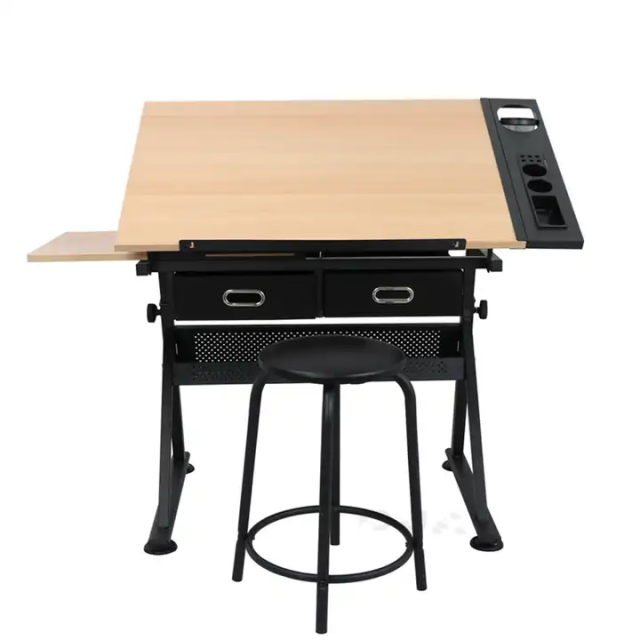 Adjustable Wooden Student Drafting Drawing Table