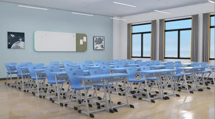 plastic material school furniture classroom desk and chair