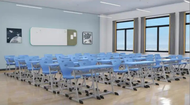 plastic material school furniture classroom desk and chair